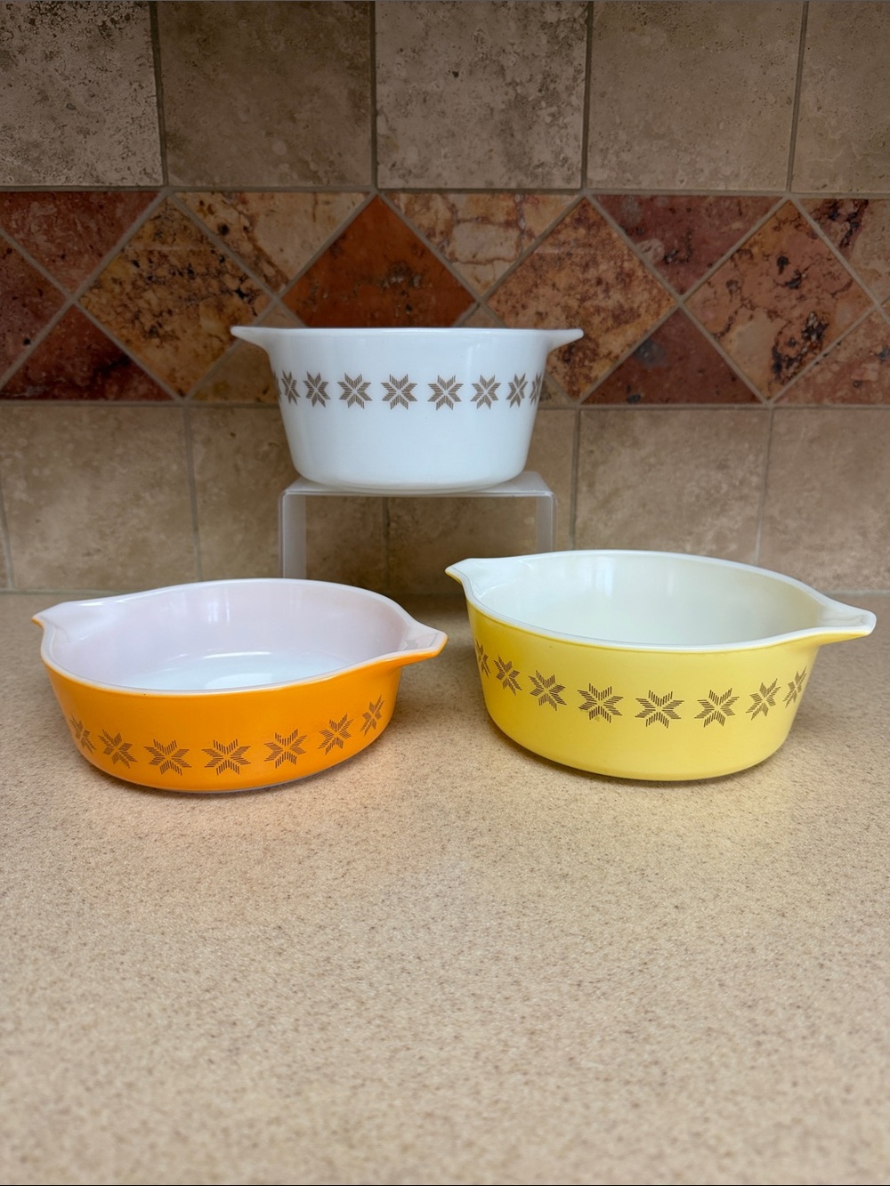 Pyrex Town & Country Casserole Dish Set 473, 472, 471